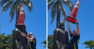 Miami police 'crack down' on Scots putting cones on statues during World Cup visit