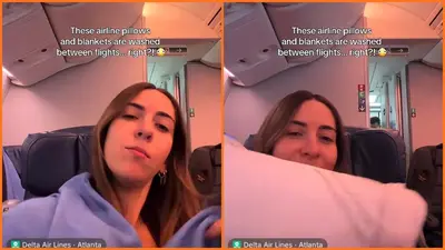 ‘No idea’: Woman asks if airplane blankets are washed between flights, and flight attendants appear to reveal they’re often unsure themselves