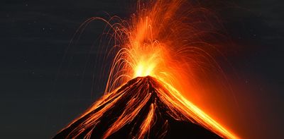 How high can a volcano throw lava up in the air?