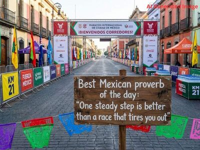 Best Mexican proverb of the day: "One steady step is better than a race that tires you out." A life lesson on endurance over intensity
