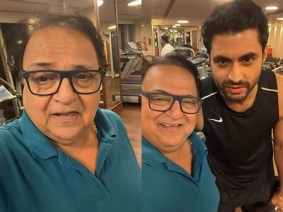 Dhurandhar actor Rakesh Bedi meets co-star Udaybir Sandhu, known as Pinda, during Hyderabad film shoot