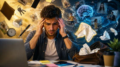 Psychology says people who constantly lose their handkerchiefs aren't forgetful, their brains may be overwhelmed by competing priorities