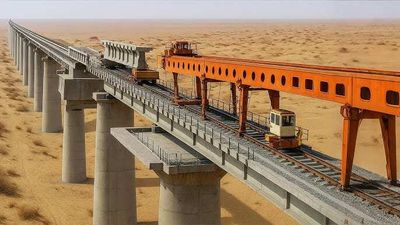 A giant rail bridge across the Gobi Desert in China is making people ask one big question: How?