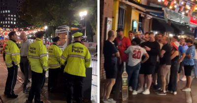 England fans 'kicked out' by Boston police as bars across the US city 'locked down'