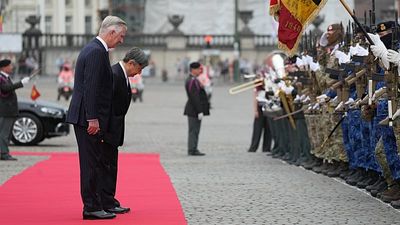 Belgian royals roll out red carpet for Japan's emperor