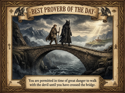 Best Proverb of the Day: 'You are permitted in time of great danger to walk with the devil until...'-A life lesson hidden in an ancient proverb that changes how we see difficult choices