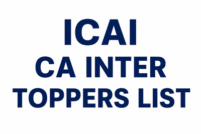 ICAI CA Inter toppers list 2026: Check all names of top scorers from this year and last year and pass percentage from caresults. icai. org