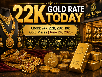 22k gold rate today: Check 24k, 22k, 20k, 18k gold prices (June 24, 2026) at Tanishq, Joyalukkas, Kalyan Jewellers, Malabar Gold & Diamonds and IBJA