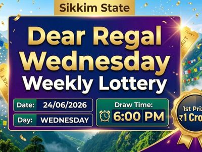 Sikkim State Dear Regal Wednesday Weekly Lottery result declared at 6 PM (24-06-2026): Check winning numbers and prize details