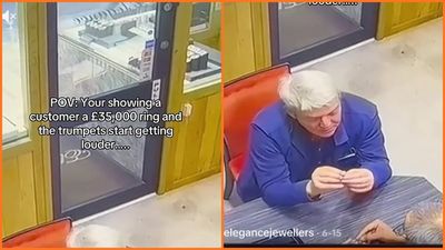 Customer tries on a $46,353 ring, then pretends to place it back. But he swallows it moments later: ‘Caught him in the act’