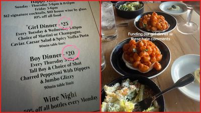 Woman accuses restaurant of overcharging on its ‘girl dinner,’ but fails to find support: ‘Funding our girl dinner with these hate comments’