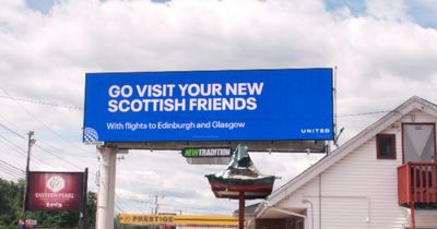 Tartan Army takeover in Boston sparks viral United Airlines Scotland billboard
