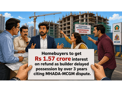 Homebuyer wins full refund with Rs 1.57 crore interest in MahaREAT as builder delays possession by 3 years, citing MHADA-MCGM dispute