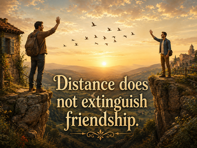 Best Italian Proverb of the Day: "Distance does not extinguish friendship." A life lesson on the strength of true friendship