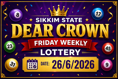 Sikkim State Dear Crown Friday Weekly Lottery result declared (26-06-2026): Check winning numbers and prize details
