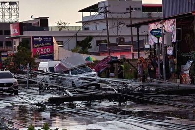 Violent storm topples 40 power poles in Bangkok