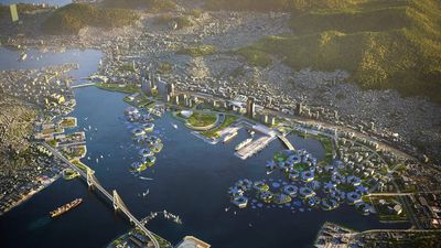 This floating city is so massive it could carry an entire town across the ocean, and it has schools, parks and hospital