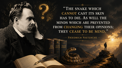 Quote of the day by Friedrich Nietzsche: "The snake which cannot cast its skin has to die. As well the minds which are..." - what can the visionary philosopher's snake metaphor teach us today? Inspiring life lessons on change, resilience, and personal growth