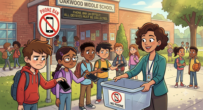 A US city is set to enforce a 30-minute screen time rule in schools, while some students face a complete ban - here's what parents need to know