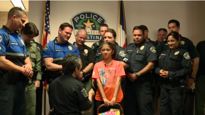 After tragedy struck in New York, a 10-year-old Texas girl began a mission that touched police across America