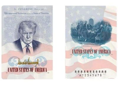 Trump unveils new US passport, with picture of himself