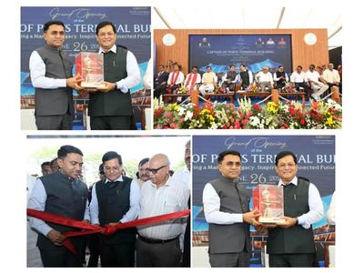 Union Minsiter Sonowal inaugurates Goa's new Captain of Ports Terminal building, announces phase-I priority for Goa water metro