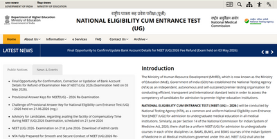 NEET UG 2026 result date and time: Check expected release date, how to download scorecard, official websites and latest NTA update