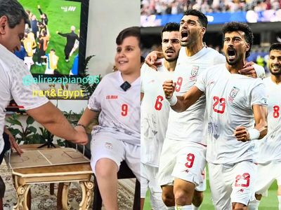 Iranian dad melts hearts for helping blind son feel Iran's World Cup goal through a cardboard tactics board