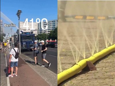 European heatwave: Riot vehicles, fire hoses and soaked pedestrians. How Germany is battling record heat