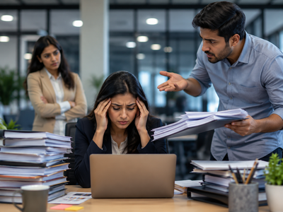 Newly hired marketing analyst says coworker who wasn't their boss buried them in work until one conversation with their manager changed everything