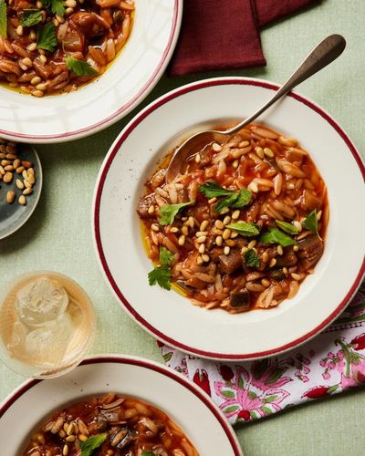 Georgina Hayden’s quick and easy recipe for caponata orzotto