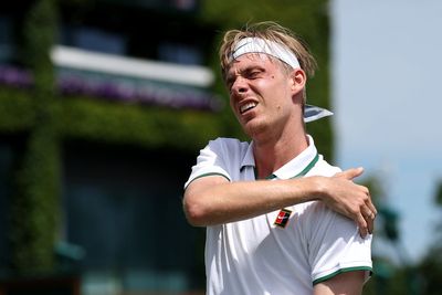 Denis Shapovalov retires from Wimbledon match after crashing into barrier: ‘I think I f***ed it’