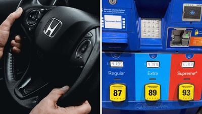 Honda Driver Goes To Pump Gas. Then He Sees The Label That His Car Recommends: 'Do You Go With This, This, Or That?'