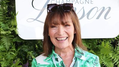 Lorraine Kelly looks Wimbledon-ready in a floral Karen Millen maxi shirt dress, and these high street sandals