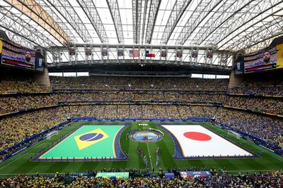 Who are the ITV commentators, pundits and presenters for Brazil vs Japan?