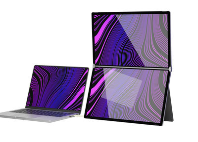 It might look like a failed art project — but this dual-display monitor set addresses all your portable workstation needs