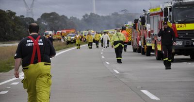 'Absolutely chaotic': Drivers escape after six trucks go up in flames