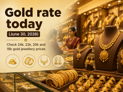 Gold rate today (June 30, 2026): Check 24k, 22k, 20k and 18k gold jewellery prices from IBJA, Joyalukkas, Malabar Gold & Diamonds and Tanishq in Delhi, Mumbai, Hyderabad, other cities