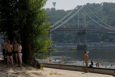 Kyiv residents hit the beach to forget war worries