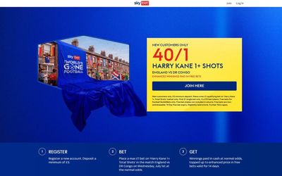 England World Cup offer: Harry Kane 40/1 to have a shot vs DR Congo with Sky Bet