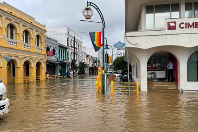 Phuket roads flooded following heavy rain