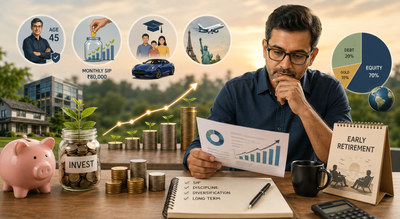 How should a 45-year-old salaried investor plan early retirement? Expert reviews mutual fund portfolio