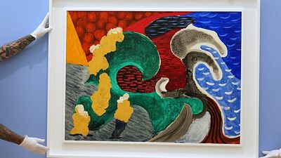 First David Hockney painting sold at auction since artist’s death avoids ‘posthumous premium’