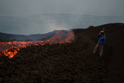 Mount Etna spews bright orange lava as Europe’s most active volcano erupts again