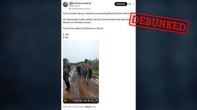 No, this video doesn’t show Muslims enslaving Christian Africans
