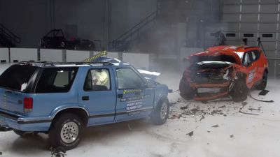 Watch A New Chevy Blazer Demolish An Old One In A Crash Test
