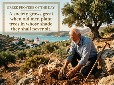 Greek Proverb of the Day: 'A society grows great when old men...'-A timeless lesson on legacy, selflessness, and building a better future