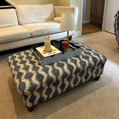I saved over £500 by reupholstering my dream footstool myself - here's how I used secondhand finds to make it happen