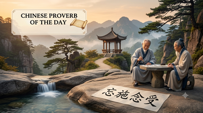 Chinese proverb of the day: 'Be forgetful of favours given, be mindful of...' - this Chinese saying teaches the importance of giving without expecting anything in return and inspiring life lessons on gratitude, kindness, humility, selflessness and how to become a better person