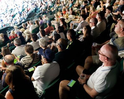 View balls please: England football fans at Wimbledon find attention wanders from the tennis
